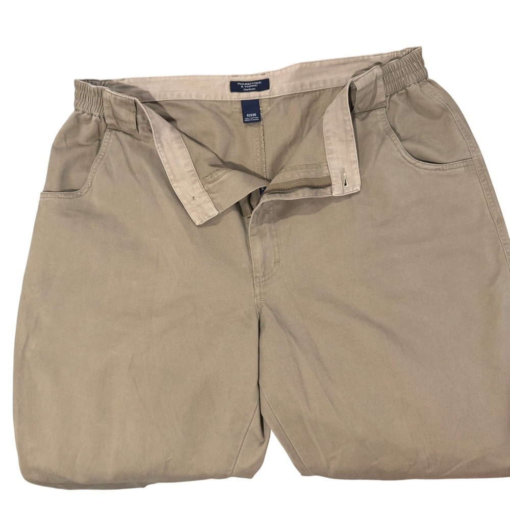 Roundtree & Yorke Outdoors Classic Fit Straight Leg Tan Micro Corduroy Pants 42 - Picture 4 of 9